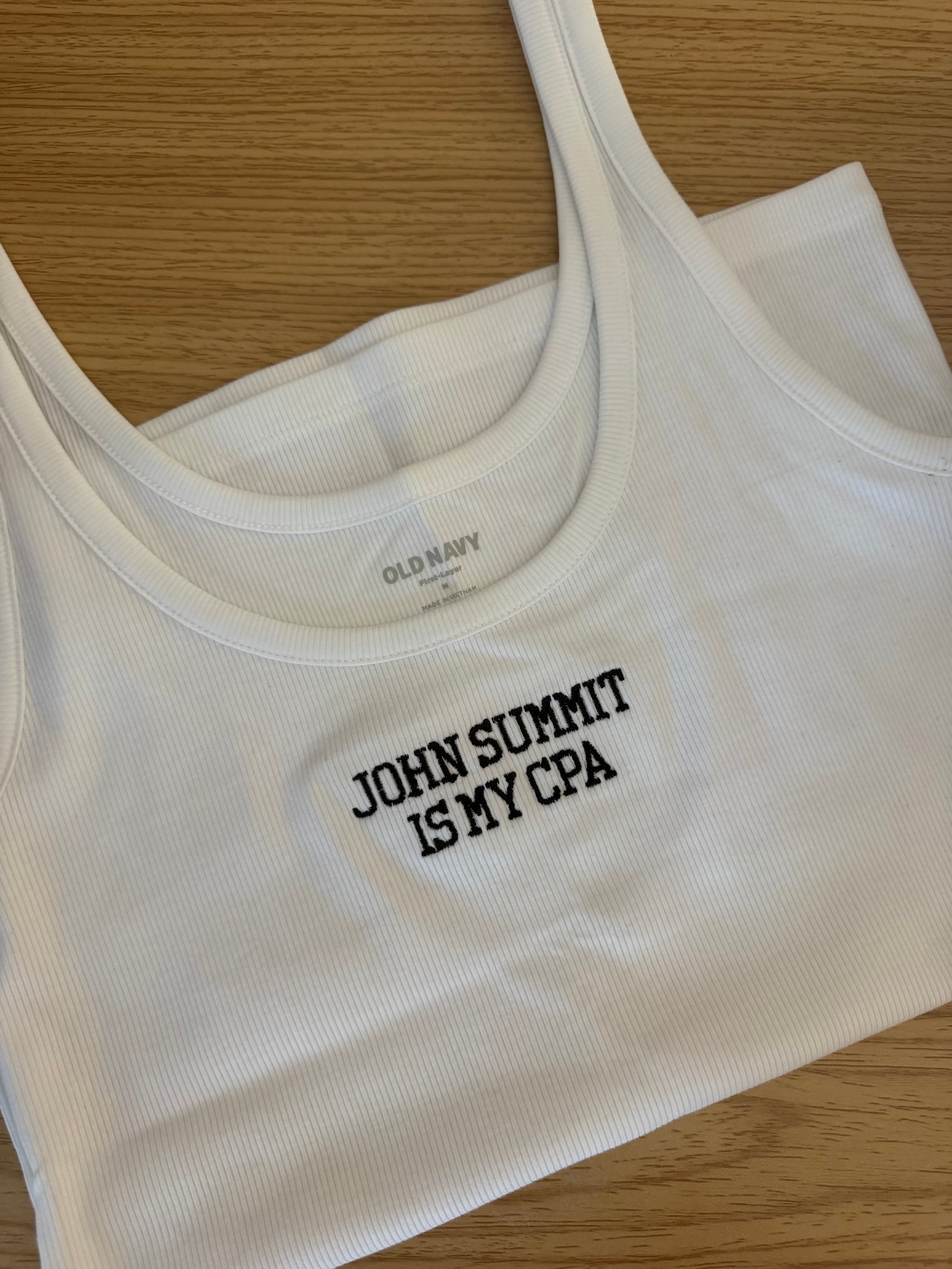 JS is my CPA Embroidered Tank Top