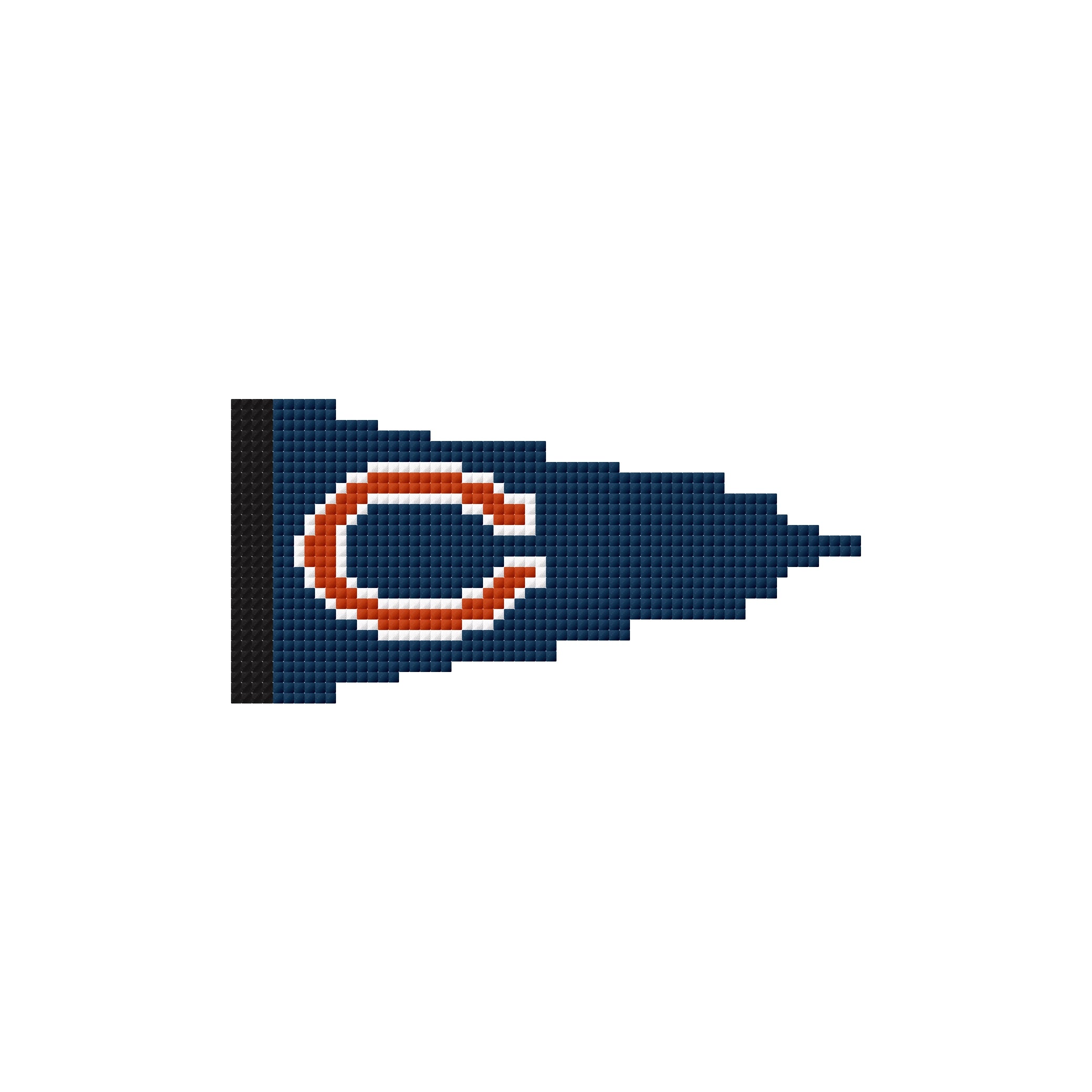 Pixelated logo of a sports team on a white background