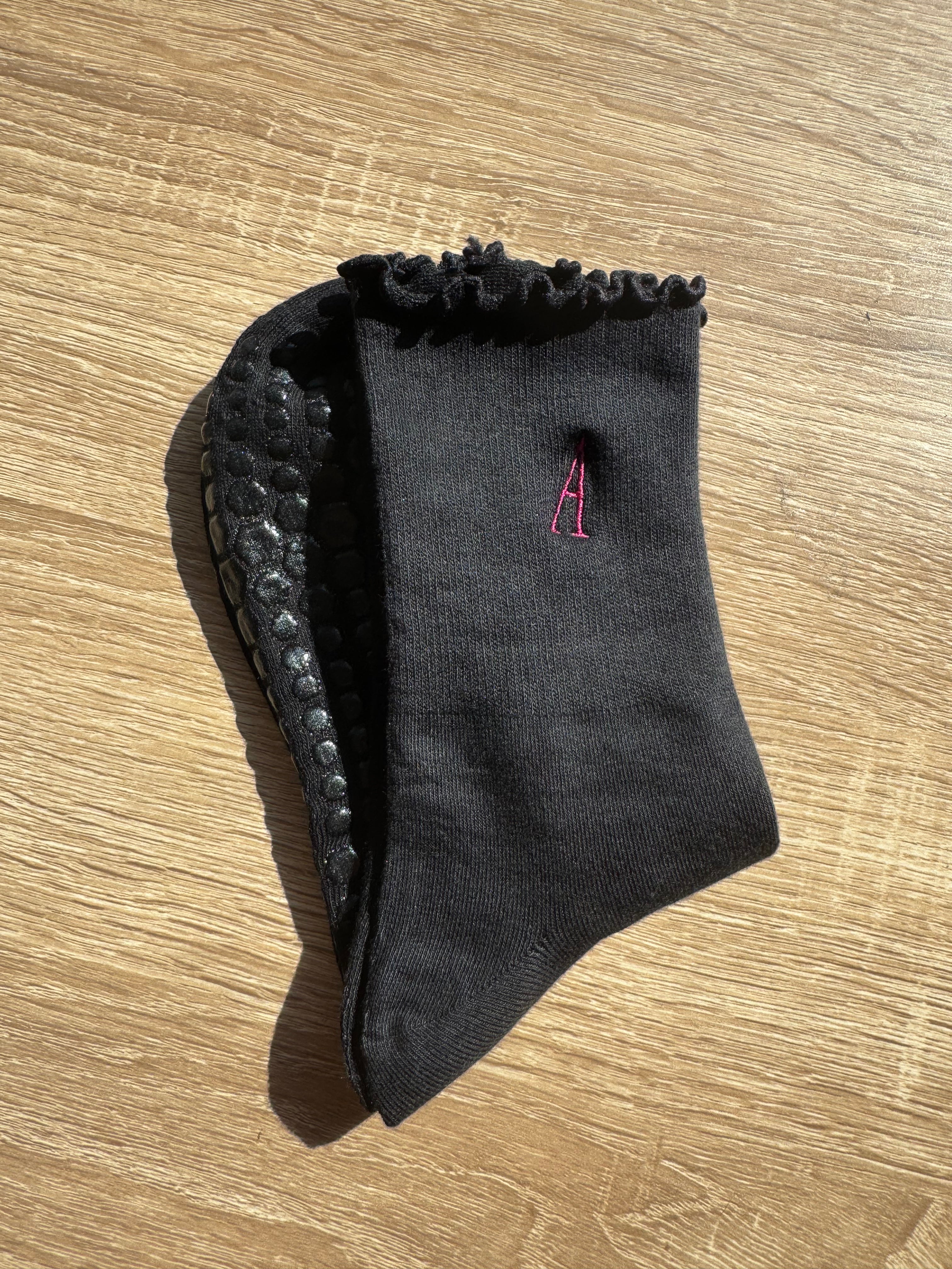 Custom Pilates Socks - A monogram - Ally Fein