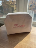 Custom Embroidered Waffle Cosmetic Pouches