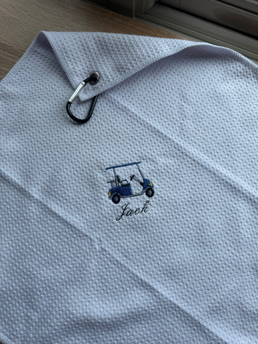 Embroidered Golf Towel - Golf Cart