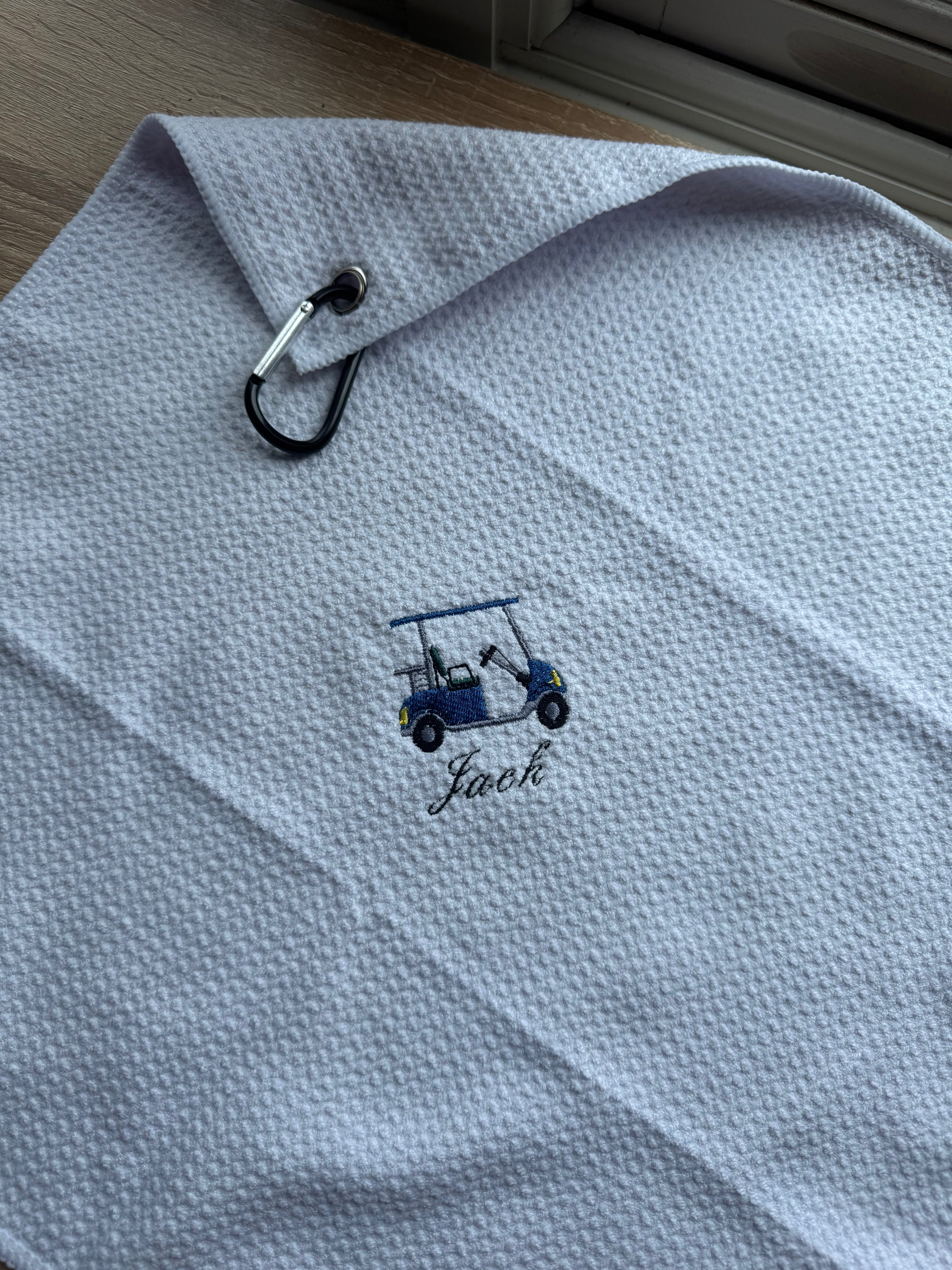 Embroidered Golf Towel - Golf Cart