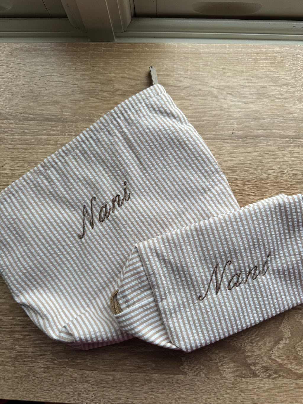 Seersucker Cosmetic Pouches