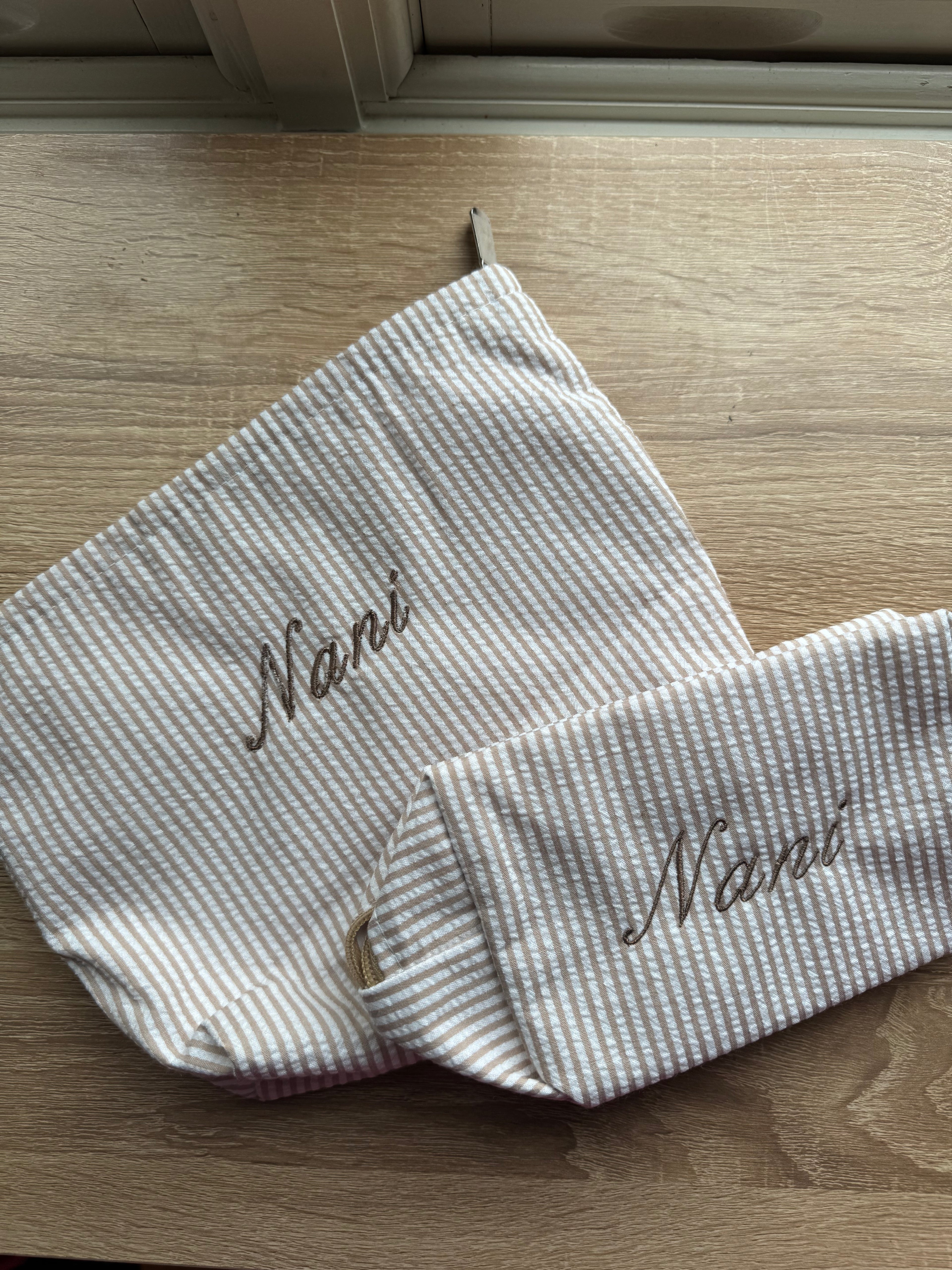 Seersucker Cosmetic Pouches