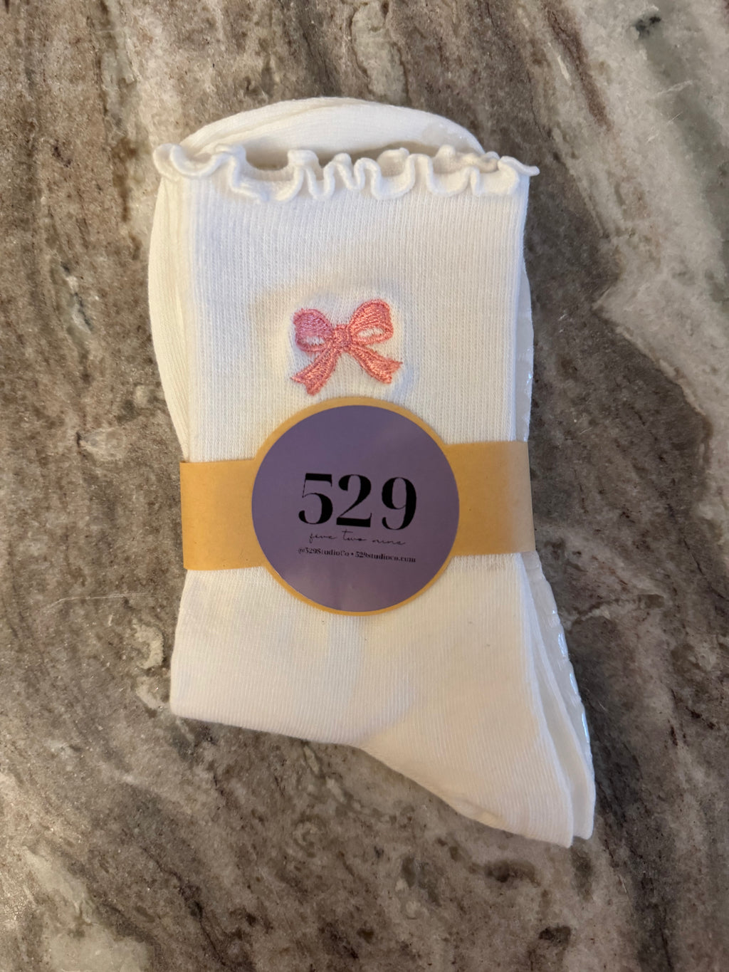Bow Pilates Socks