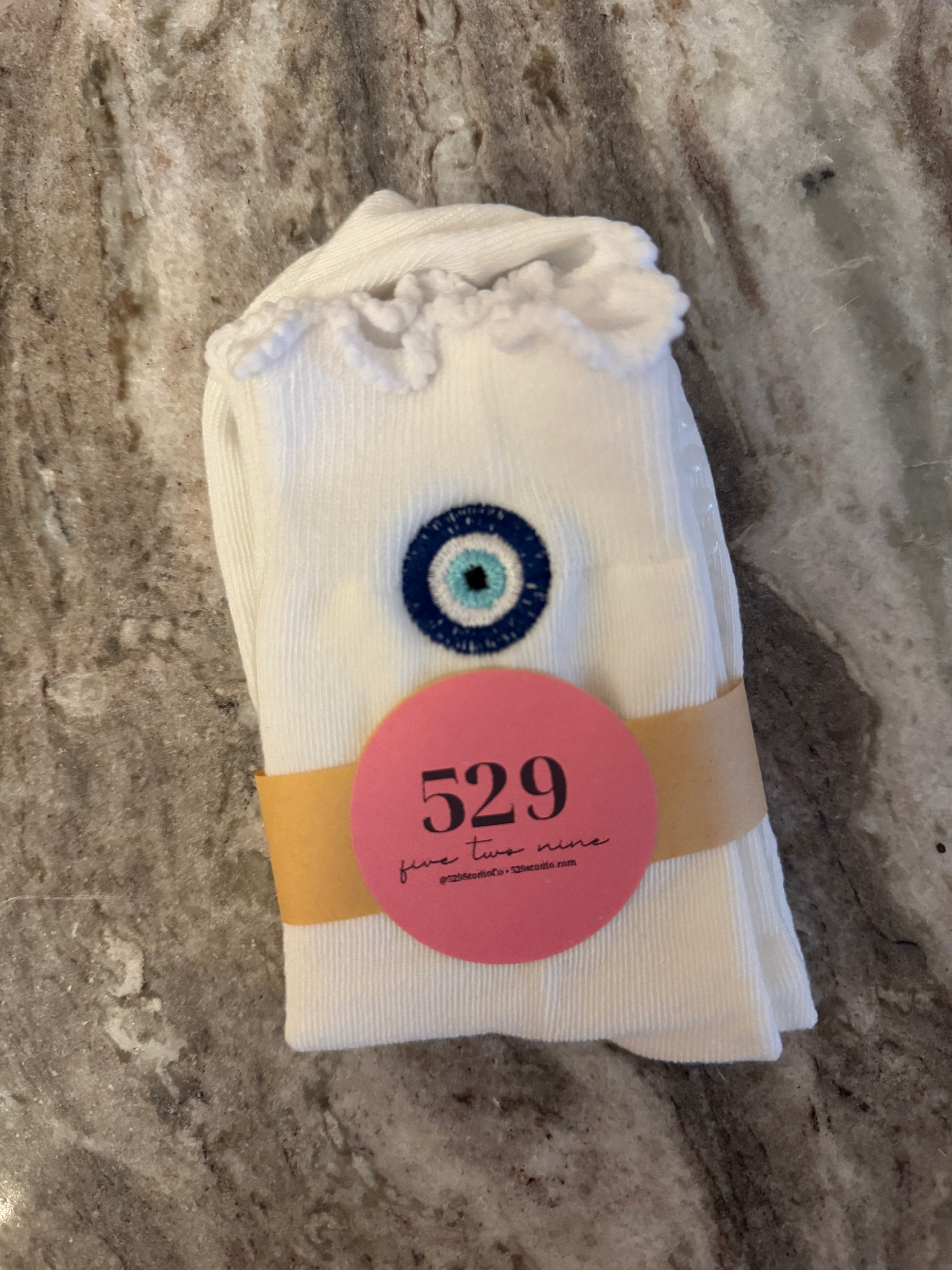Evil Eye Pilates Socks (large logo)