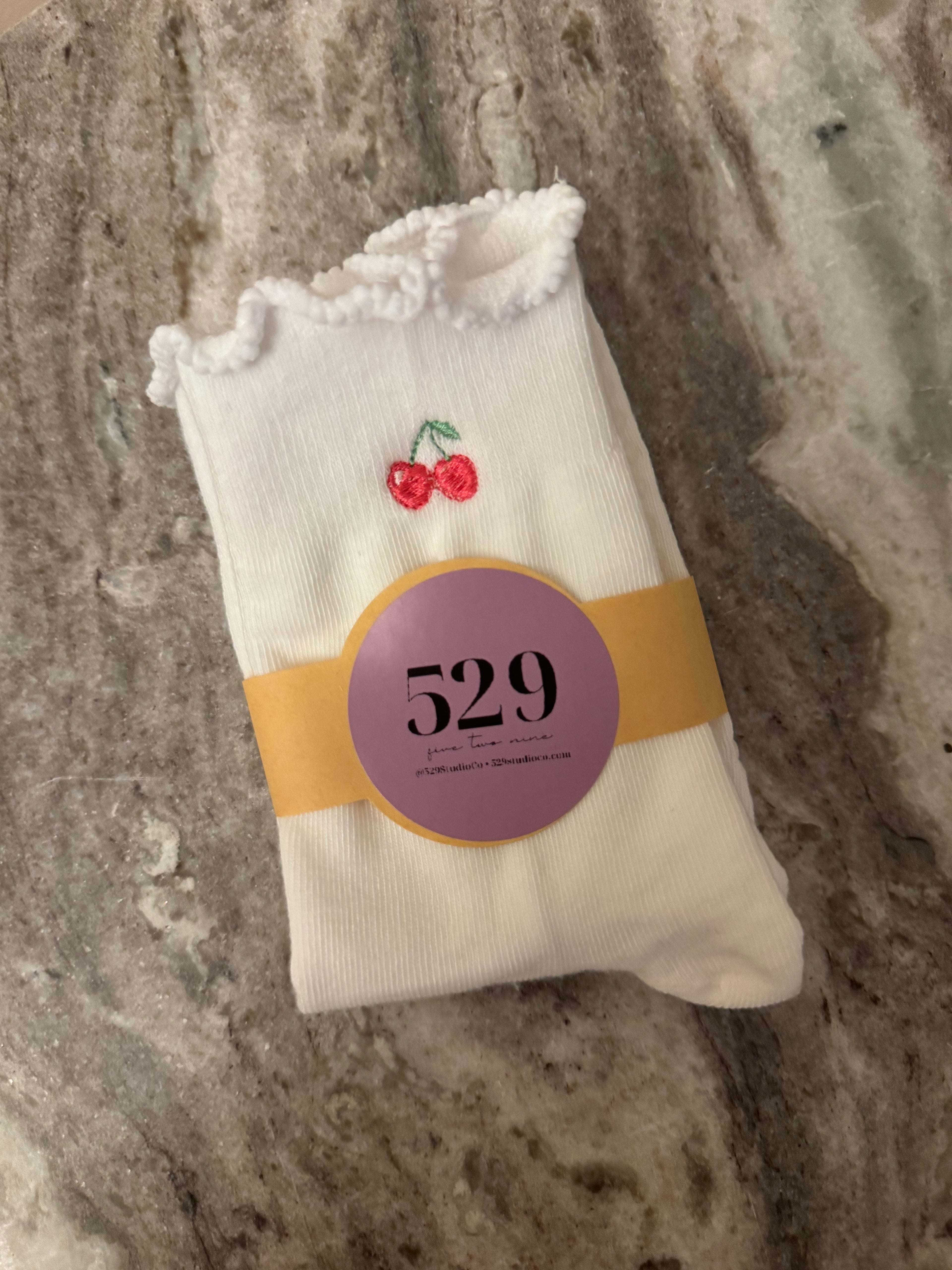 Cherry Pilates Socks