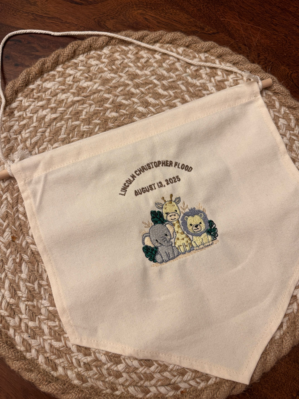 Custom Embroidered Baby Banner