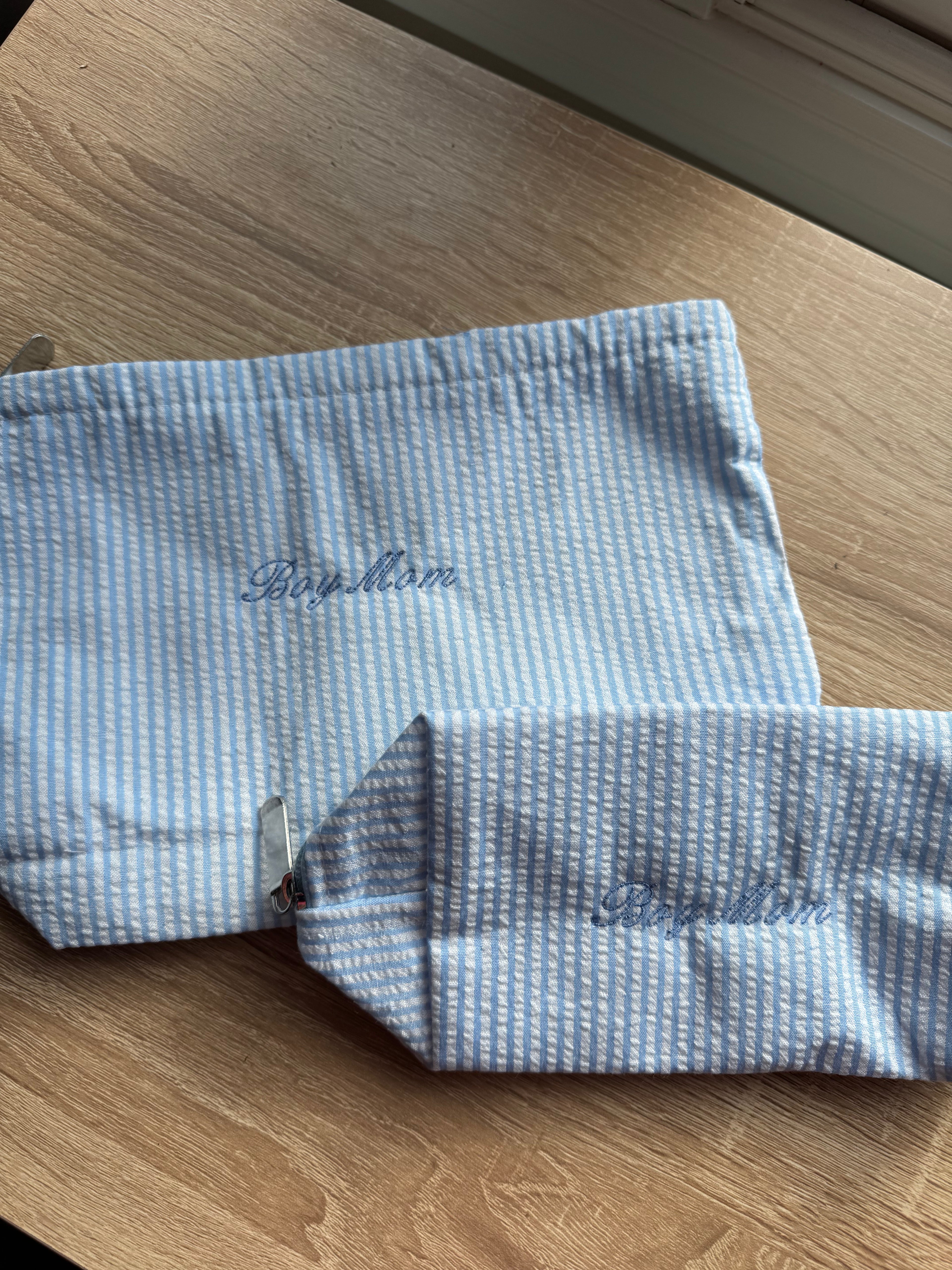 Seersucker Cosmetic Pouches