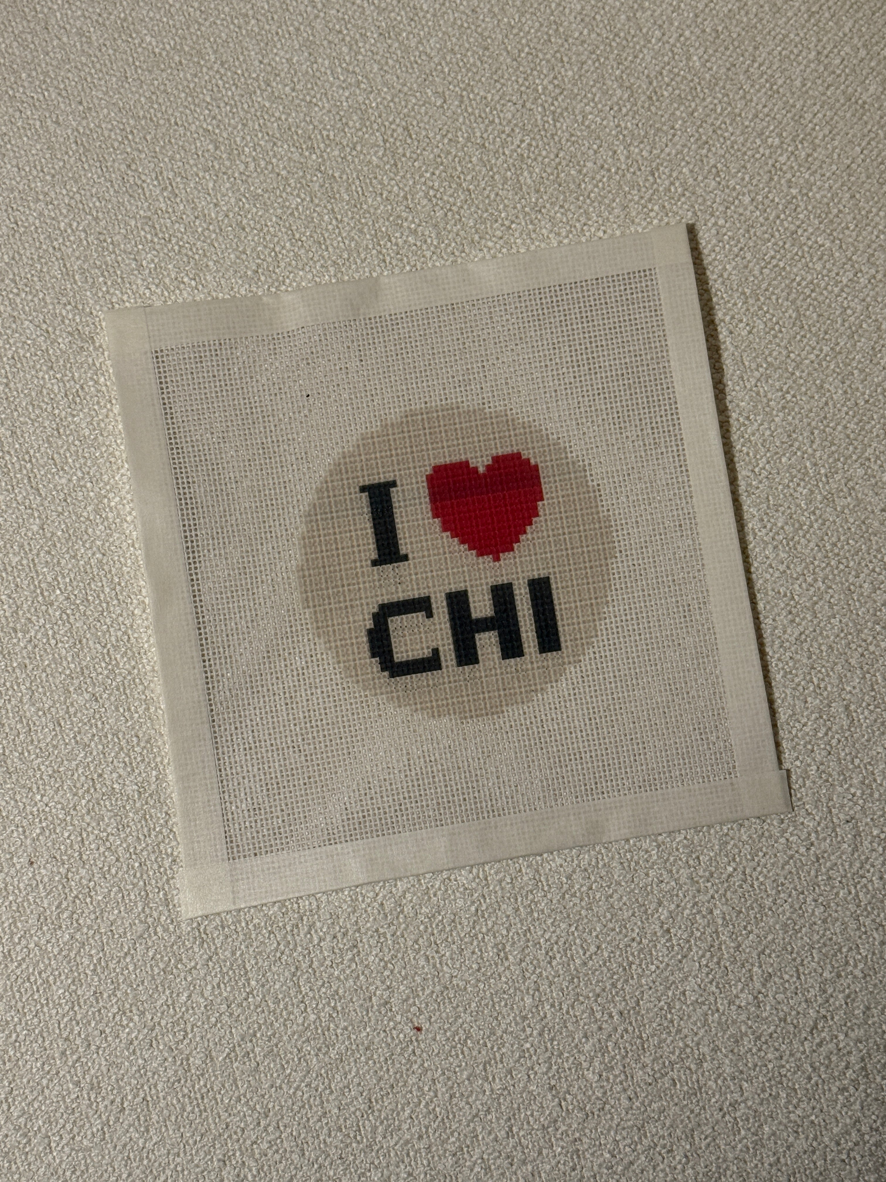 I Heart Chi - 13 Mesh Needlepoint Canvas