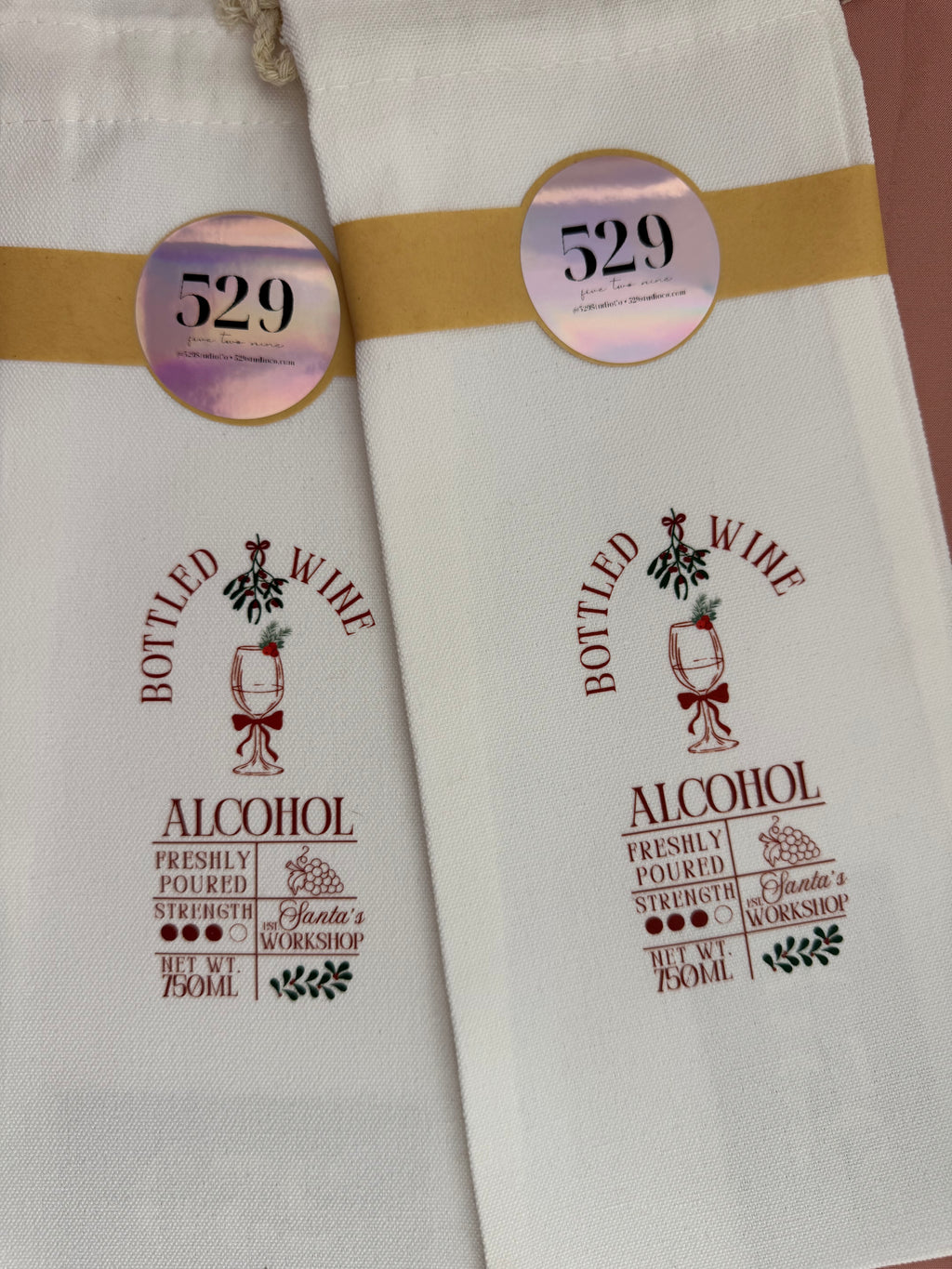 Holiday Wine Bags