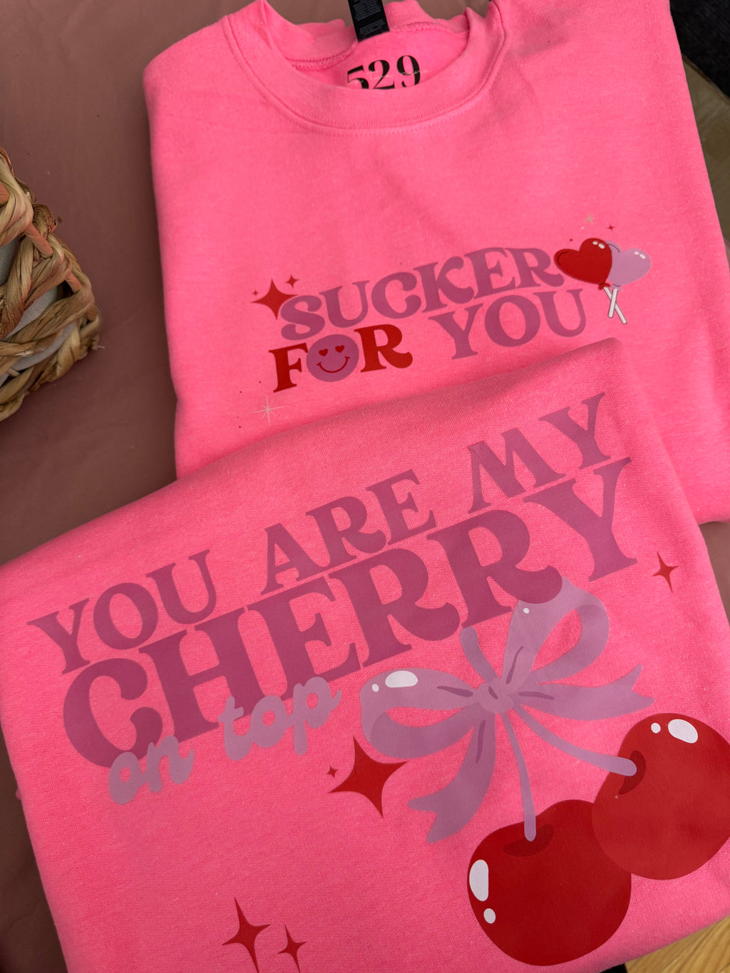 Valentine's Day Hot Pink Sweatshirts- 2026 Valentine's Day Collection