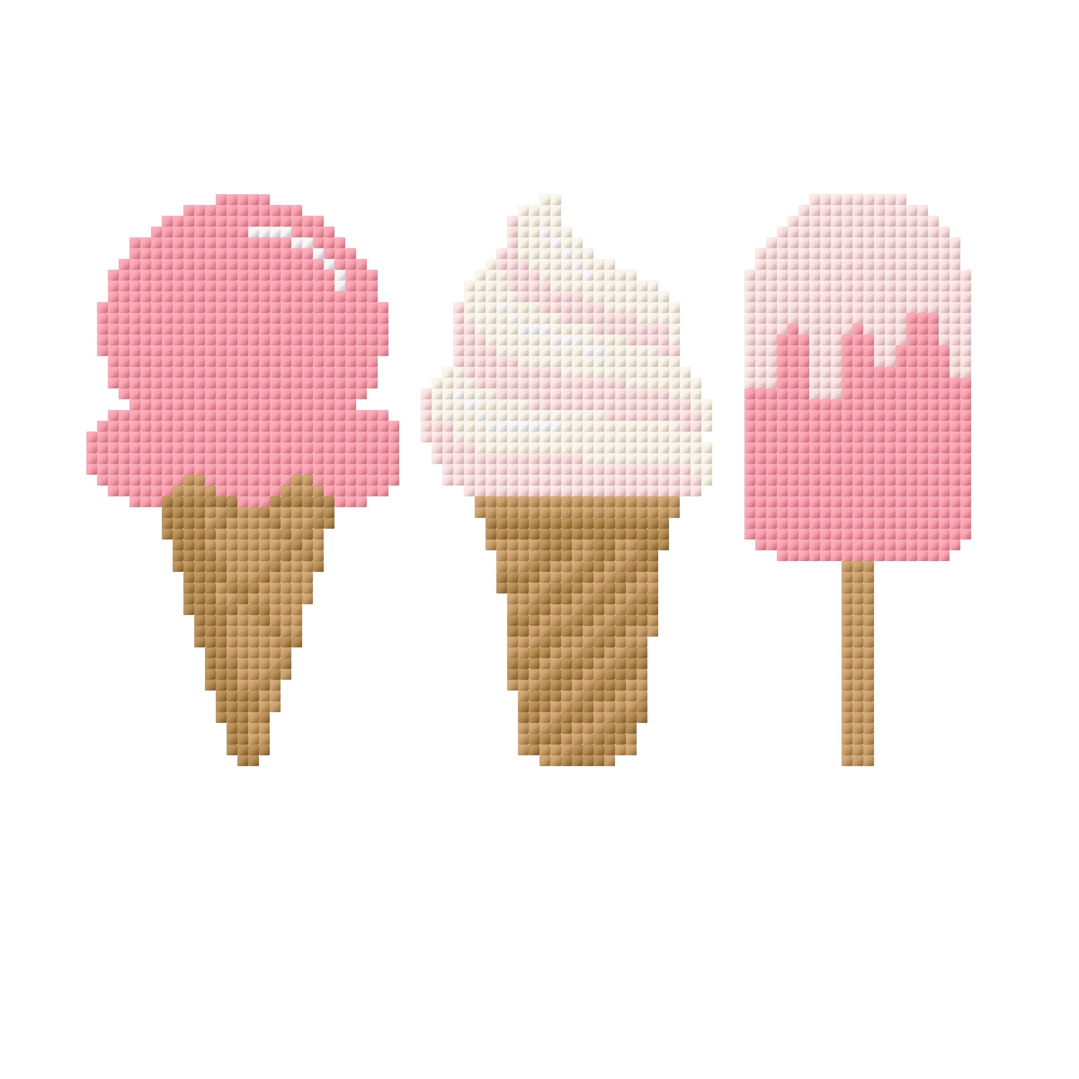 Ice Cream Cones - Needlepoint Digital Download