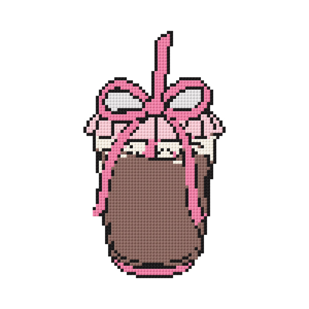 Iced Coffee Bow - Needlepoint Digital Download