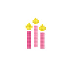 Pink Birthday Candles - Needlepoint Digital Download