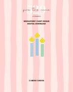 Blue Birthday Candles - Needlepoint Digital Download