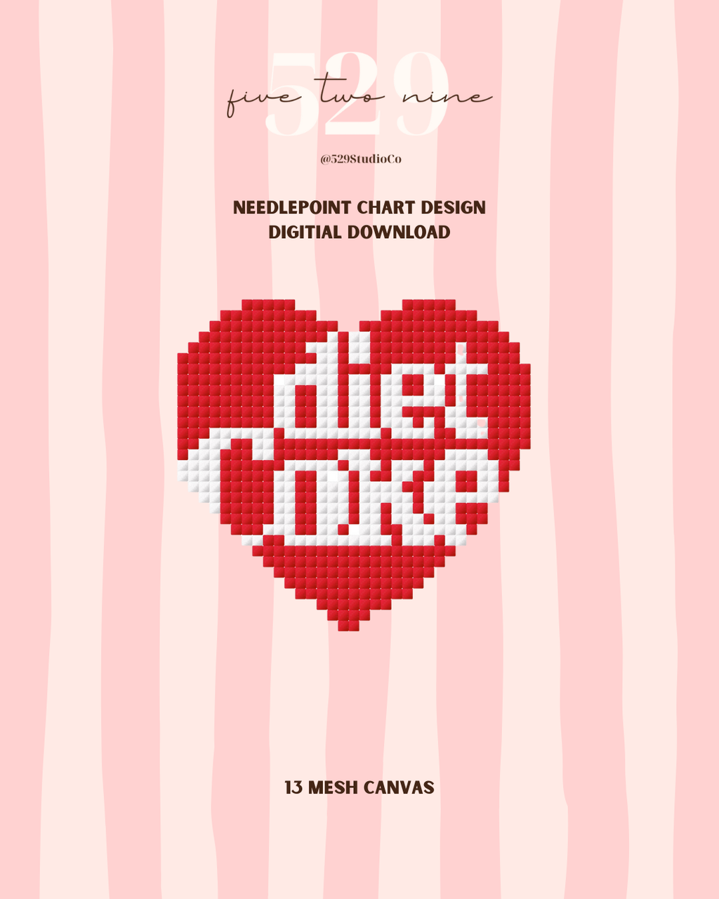 Diet Coke Heart - Needlepoint Digital Download