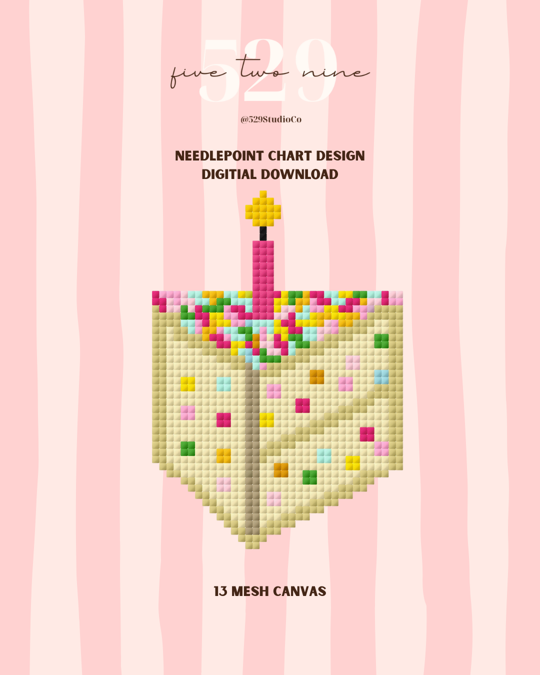 Confetti Birthday Cake - Needlepoint Digital Download