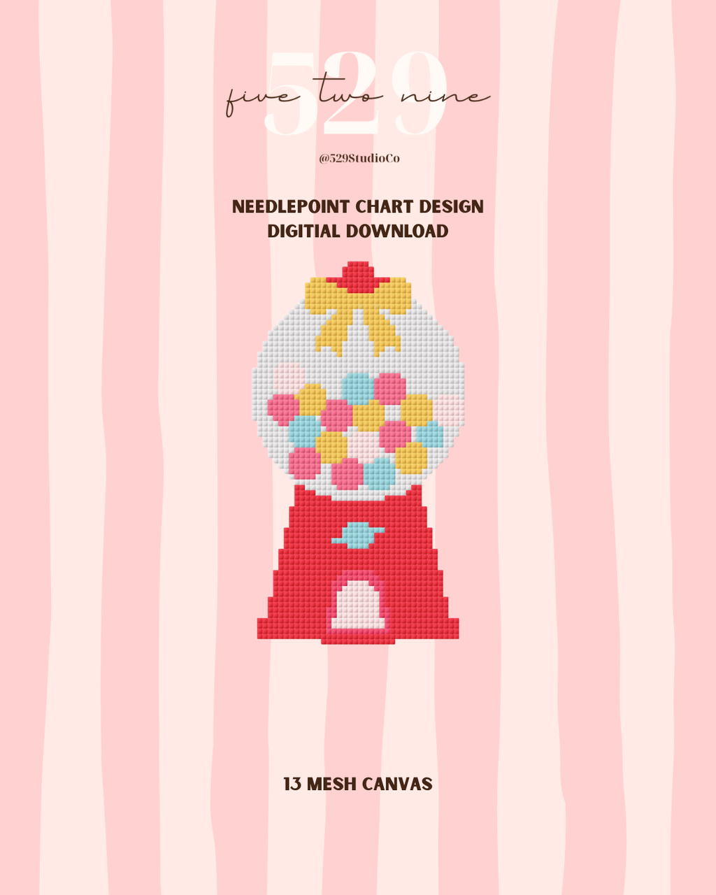 Gumball Machine - Needlepoint Digital Download