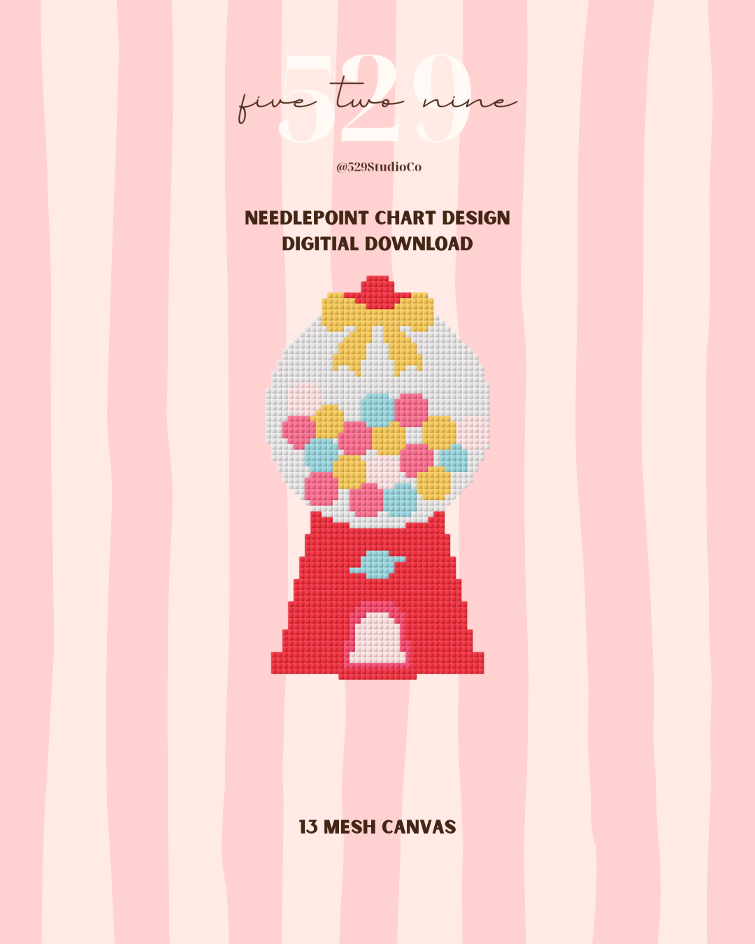 Gumball Machine - Needlepoint Digital Download