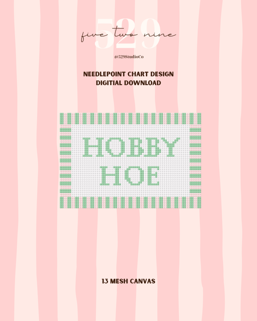 Hobby Hoe - Needlepoint Digital Download