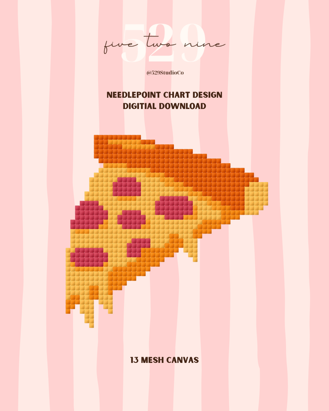 Pizza - Needlepoint Digital Download