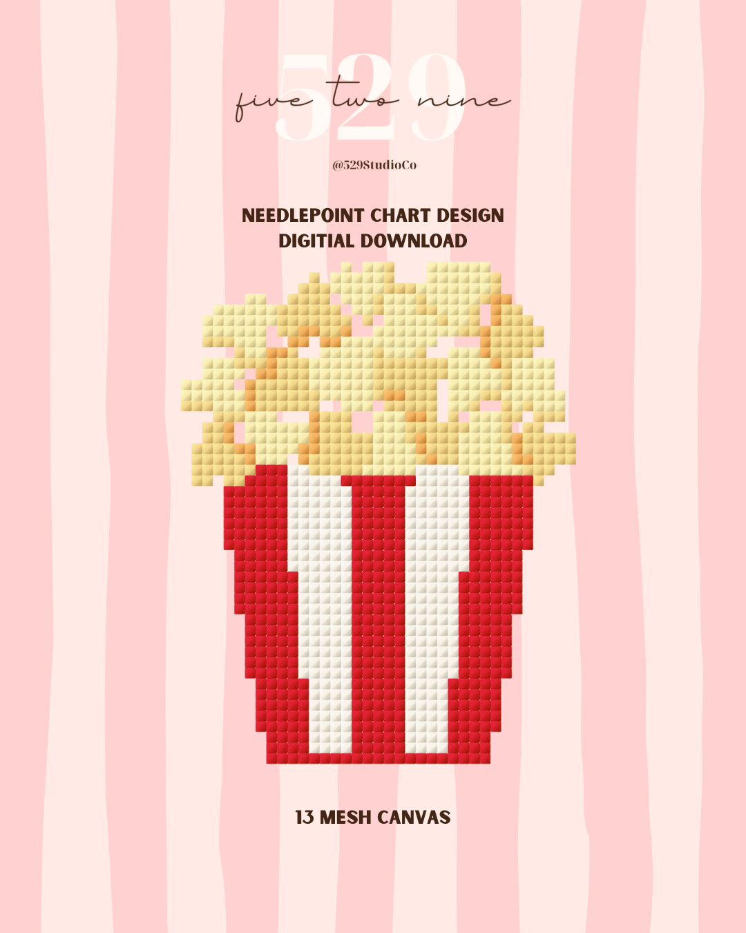 Popcorn - Needlepoint Digital Download